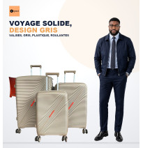 Set de 3 valises rigides trolley en silicone gomme